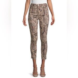 Free People Hi-Rise Snakeskin Print Skinny Jean